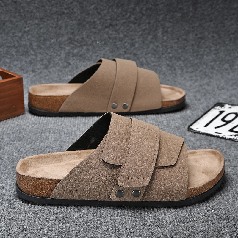 Brand Men Women Sandals Summer Designer Couple Cork Clogs Sandals Luxury Classic Unisex Mules Beach Slide With Adjustable Buckle