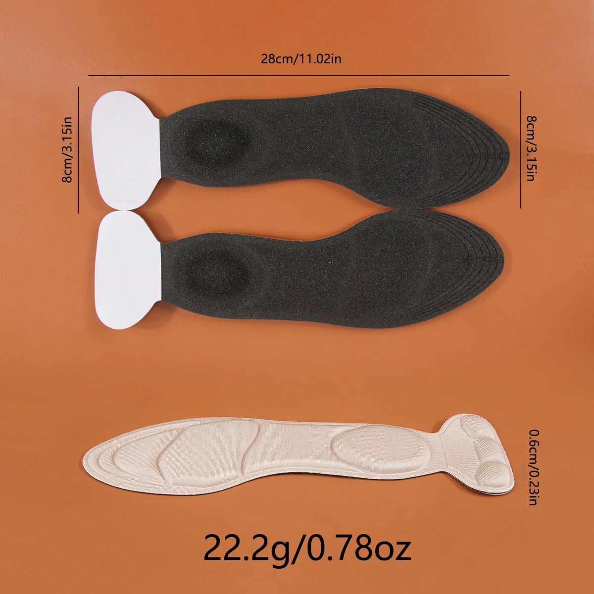 1 Pairs Insoles，Sponge Shoes Pads with High Heel Inserts for Loose Shoes，Metatarsal Pain, Arch Pain,  Heel Sore and Heel Spurs