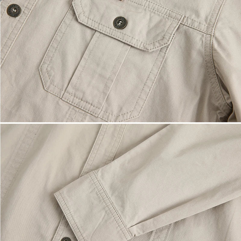 New Men's Casual Shirt 5XL Male Overshirt 2025 Military Cotton Long Sleeve Shirts Men Brand Clothing High Quality Blouse