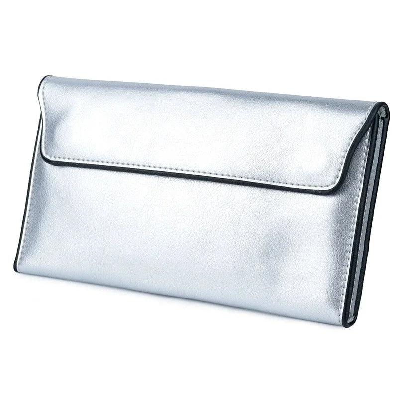 Luxurious Genuine Leather Women's Long Wallet Wallet Clutch 2-in-1 Credit Card Holder Wallet