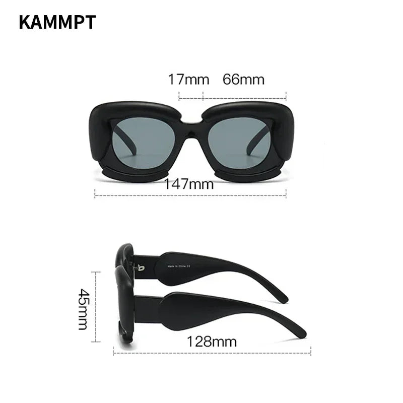 KAMMPT Square Women Sunglasses 2023 New Oversized Cloud Shape Rim Shades Ins Trendy Luxury Brand Design UV400 Protection Eyewear BAZAARHUBO