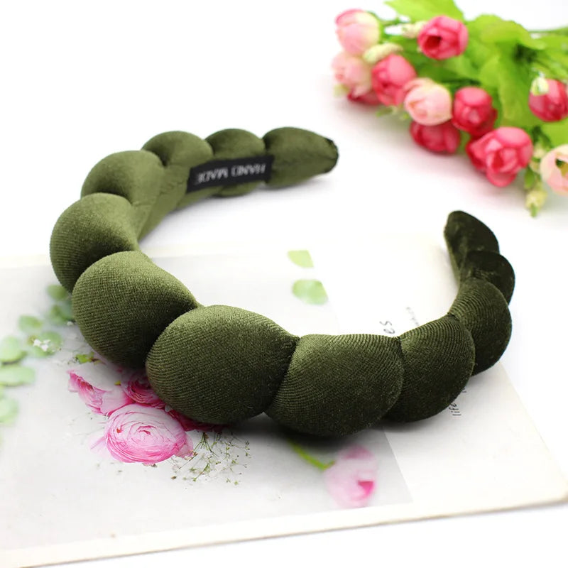 Fashion Padded Headbands for Women Wide Bezel Hairbands Thick Velvet Hair Hoop Girls Sponge Non-slip Hairband Hair Accessories BAZAARHUBO