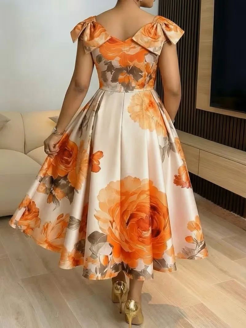 African Dresses for Women Elegant 2026 Dashiki Spring Summer Midi Dress Ladies Traditional African Clothing Ankara Dresses