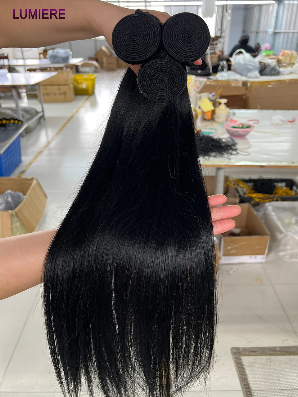 38 40 Inch Bone Straight 100% Virgin Unprocessed Human Hair Bundles Deal Raw Hair Extensions Brazilian Natural Black Wholesale