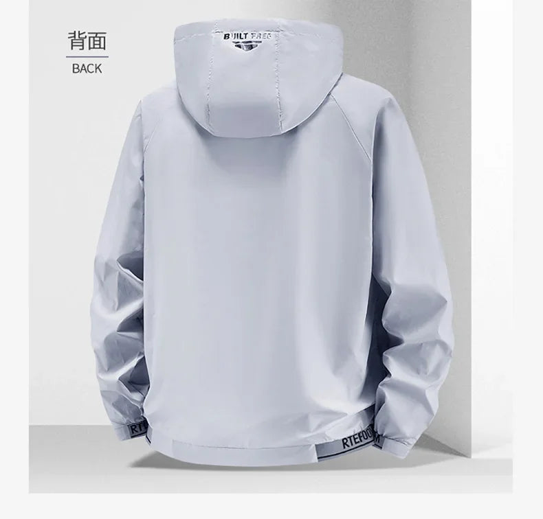 Outdoor Lightweight Hiking Jackets Men Fishing Cycling Hooded Gym Sports Running Coat Summer Sun-Protective Jacket Men Clothing