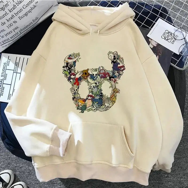 Hollow Knight Hoodies Men Korea Ulzzang Grunge Y2k Aesthetic Fmale Autumn and Winter Pullover Hoddies Streetwear Graphic
