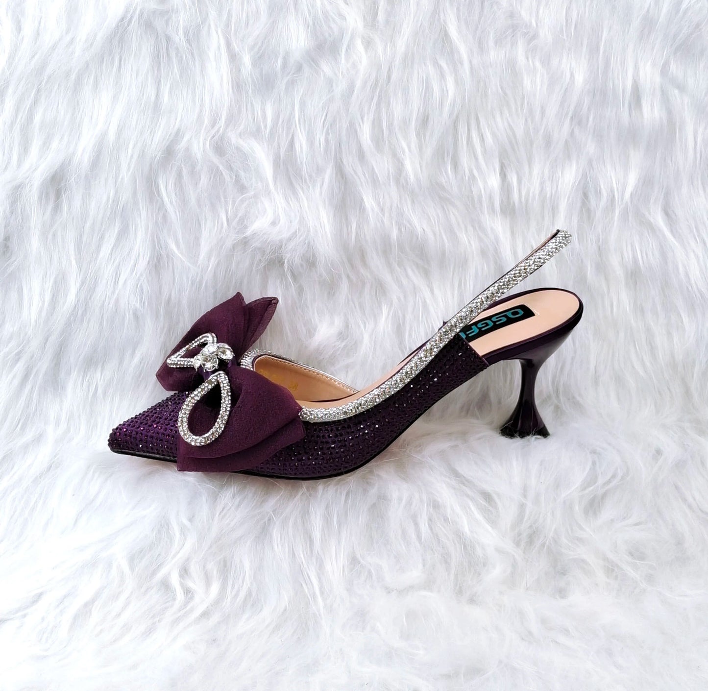 Rhinestone High Heels & Matching Bag Set | Women's Party Pumps