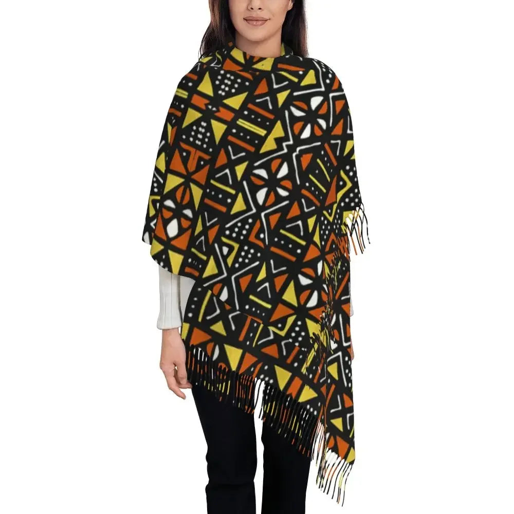 Custom Printed African Bogolan Scarf Men Women Winter Fall Warm Scarves Africa Ethnic Tribal Art Shawl Wrap