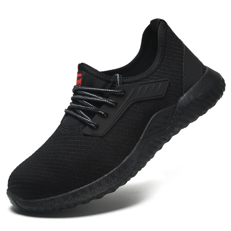 Oulylan Men Breathable Industrial Safety Shoes Wear Resistant Steel Toe Work Sneakers Lightweight Anti-smash Protection Footwear
