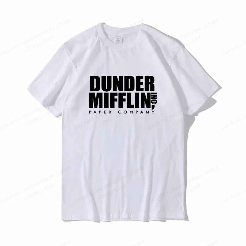 DUNDER MIFFLIN T Shirt Men Fashion T-shirts Cotton Tshirt Office Tops Tees Women Tshirt Boy Tees Summer Camisetas Letter Clothes