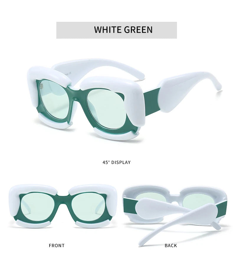 KAMMPT Square Women Sunglasses 2023 New Oversized Cloud Shape Rim Shades Ins Trendy Luxury Brand Design UV400 Protection Eyewear BAZAARHUBO