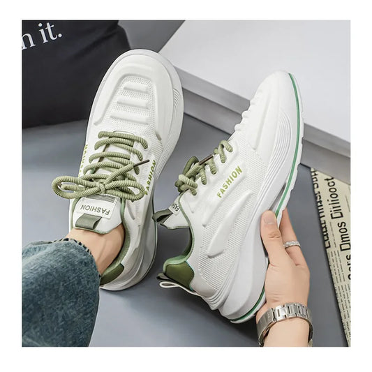 Summer 2026 Men's Thick Sole Sneakers Breathable Casual Running Shoes Streetwear Lightweight Trendy Footwear