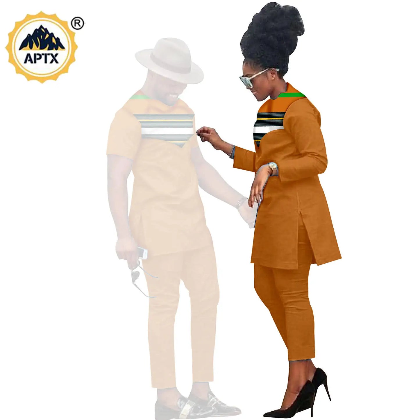 African Men Suits Bazin Riche African Couple Clothes Women Sets Matching Men Outfits Kaftan Patchwork Top and Pant Sets S20C001