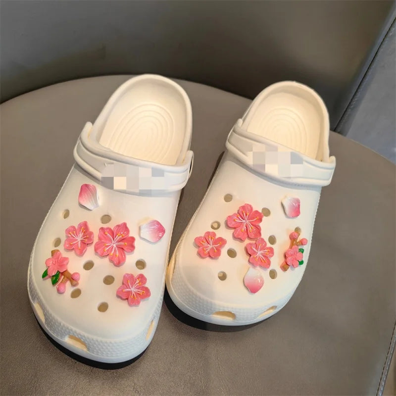 New Hot Fashion shoe Charms for Creative Branches and Flowers Clogs Shoe Buckle Cute shoe Accessories Decoration for Girls Gift
