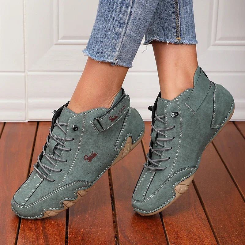 Khaki Women's Boots Trendy Comfortable Soft Soled High Top Boots Versatile Fashionable Commuting Motorcycle Women's Sneakers