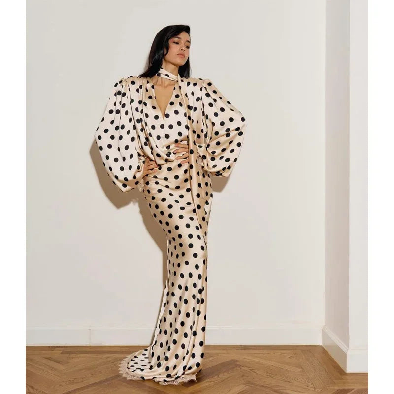 Polka Dot Polka Dot Skirt 2 Piece Set Women Elegant Scarf  Long Sleeve Shirts Suit Spring Lady Fashion Commucate Outwear 2026