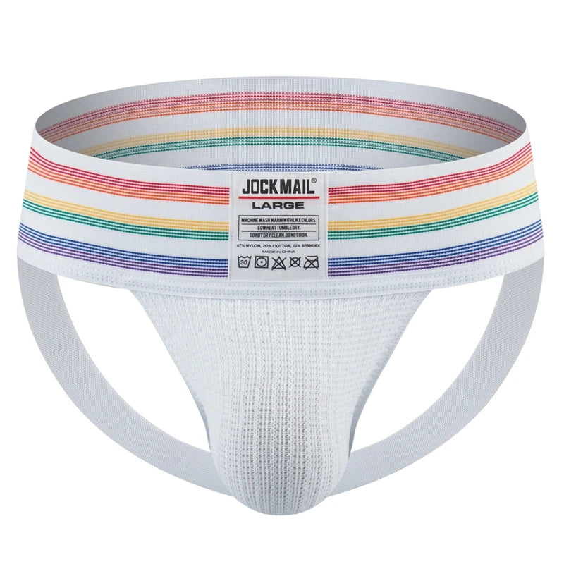 JOCKMAIL Men Athletic Supporters Jockstrap Thongs Mens Underwear  Underpants Bikini  3" Elastic Waistband  Hombre Panties