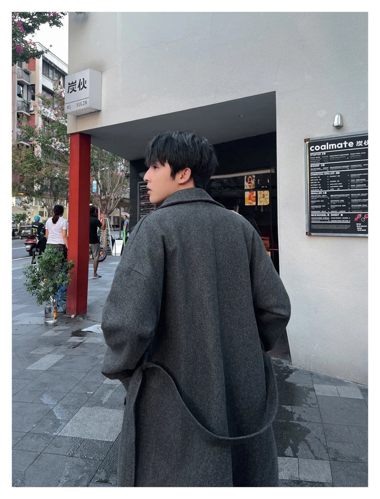 Long Coats Men chamarras para hombre Woolen Jackets winter coat men Trench Male Vintage Loose Heavy Jackets Men Leisure Overcoat