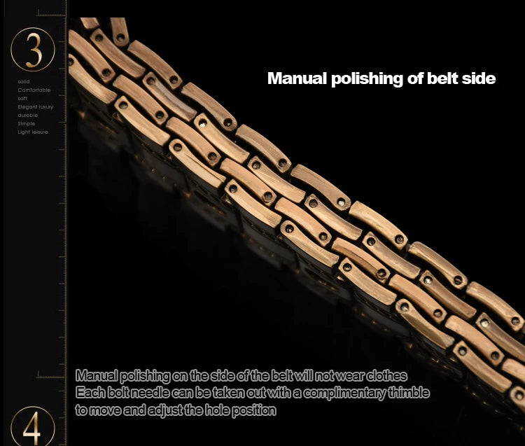 Men's belt Stainless steel Belt Retro Dragon metal Belt Gold Color Charm Belt Hip Hop Punk Strap self-defense luxury Belt male BAZAARHUBO