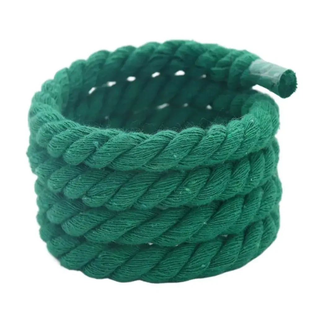 1/8Pair Round Thick Rope Laces Polyester Cotton High Quality Solid Color Laces 0.8cm 120/140/160cm Width Colorful Bold Shoelaces