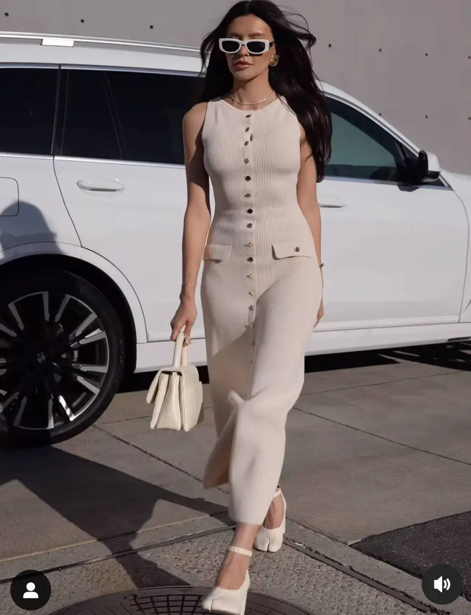 Knit Ribbed Cardigan Maxi Dress Female High Waist Slim Pocket Sleeveless Elegant Party Dress Women's Knitwear Long Dress