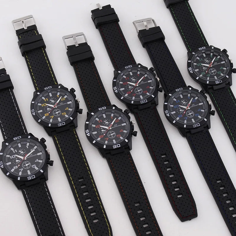 Fashion Men Quartz Watch Business Style Leather Strap Wristwatch 4 Colors Available Stylish Timepiece