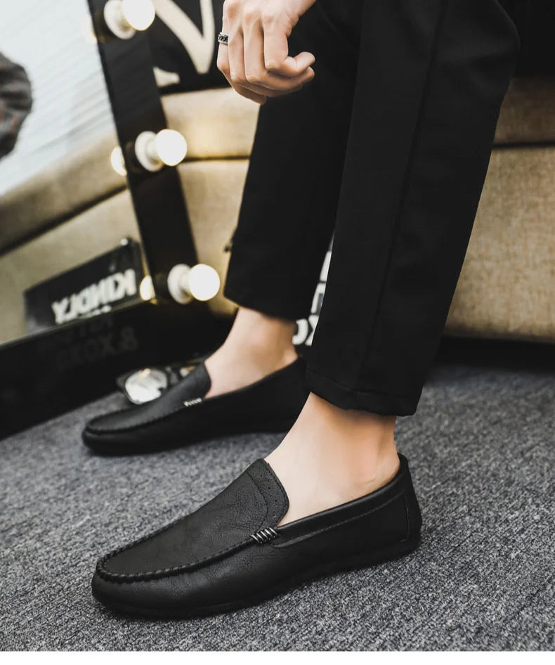Black Leather Casual Social Shoe for Men Brown Cheap Clearance Liquidation New Dress Shoes Man Official Legitimate Gentleman 39