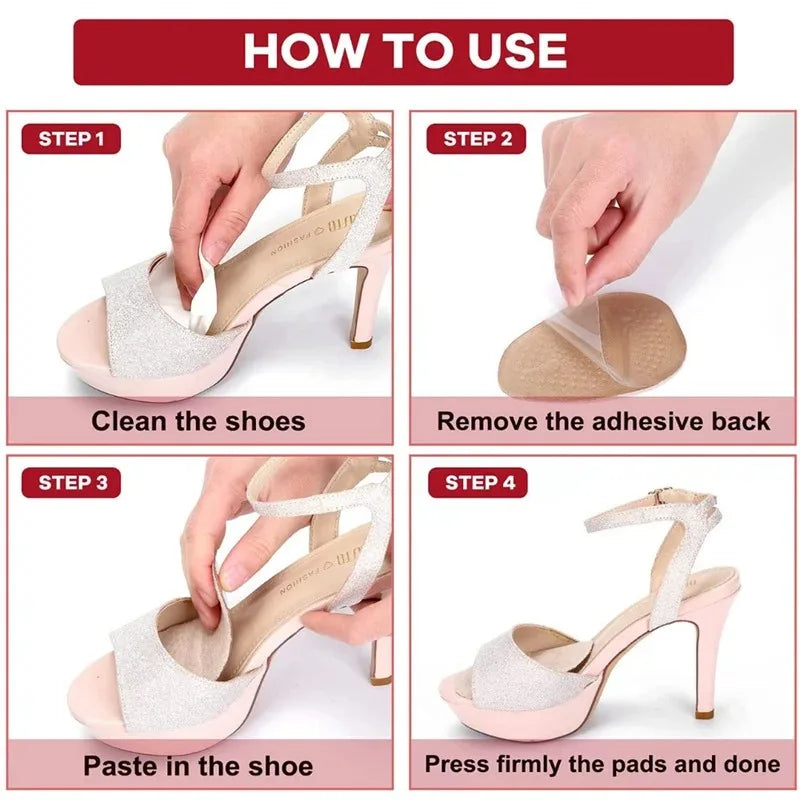 Soft Silicone Forefoot Metatarsal Pads Non-Slip Ball of Foot Cushions for Women High Heels Sandals Pain Relief Comfortable