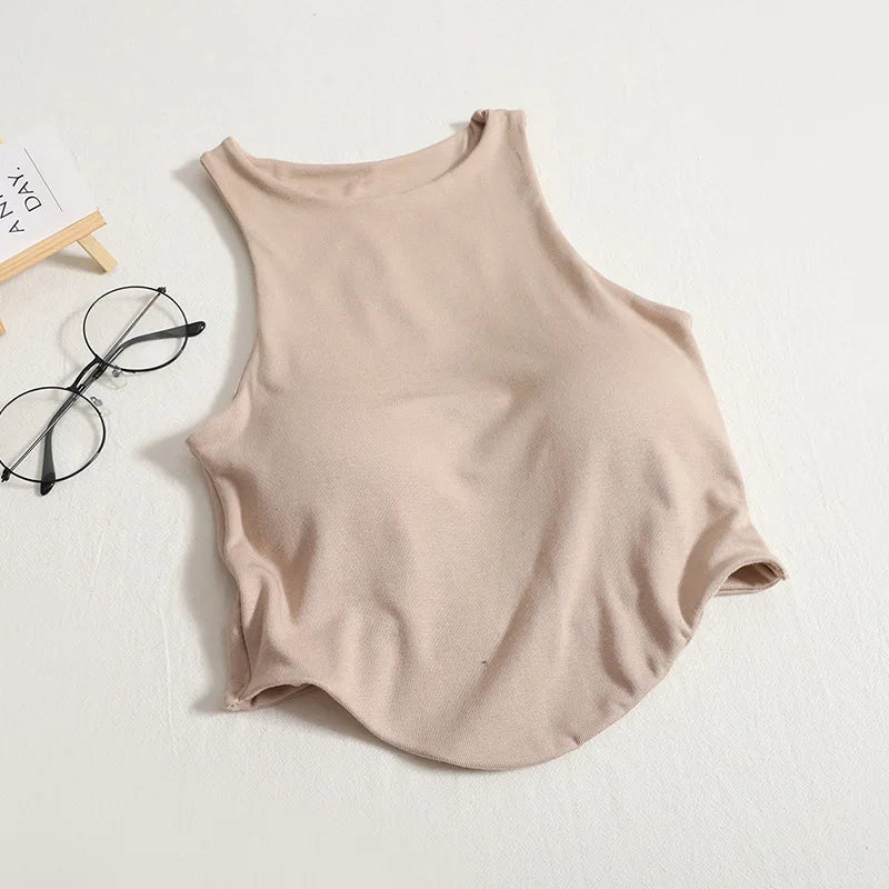 Summer Women Tank Top With Cups U Sports Bra For Running Yoga Gym Crop Tops