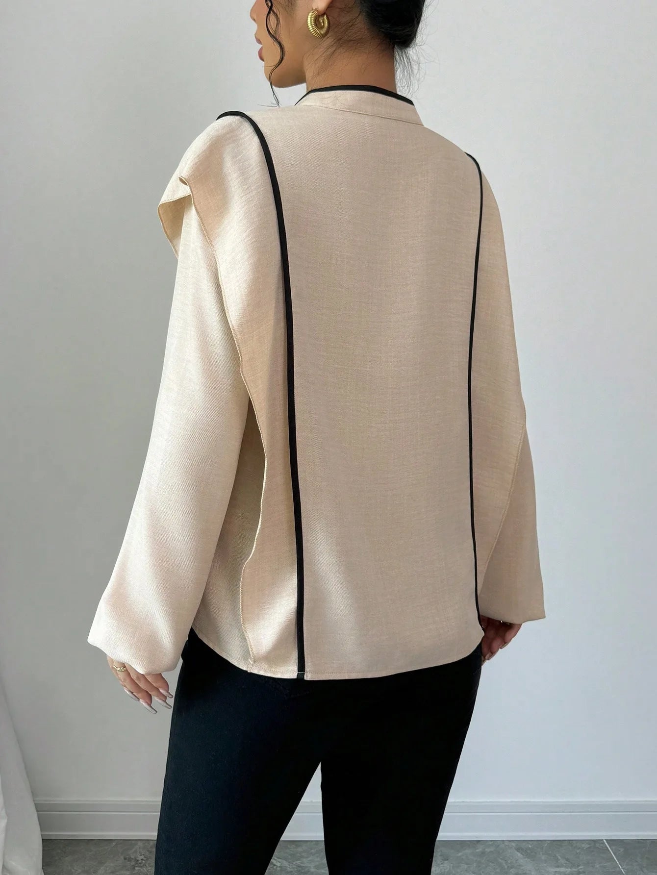 fashion Europe America Features Chinese Knot Design Long-sleeved Ethnic Style Which Casual The New Cross-border Women Shirt