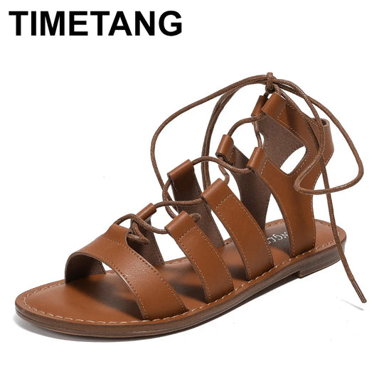 Large Size Summer Women 1cm Platform 1.3cm High Heels Sandals Lady ComfortableSolid Color Shoes Female Roman Lightweight Flats