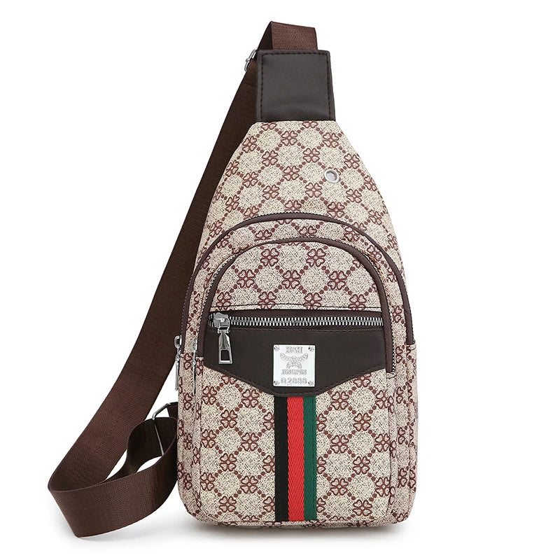 Men's Multifunction Messenger Bag Shoulder Cloth Chest Bags Crossbody Casual  Handbag with Earphone Hole