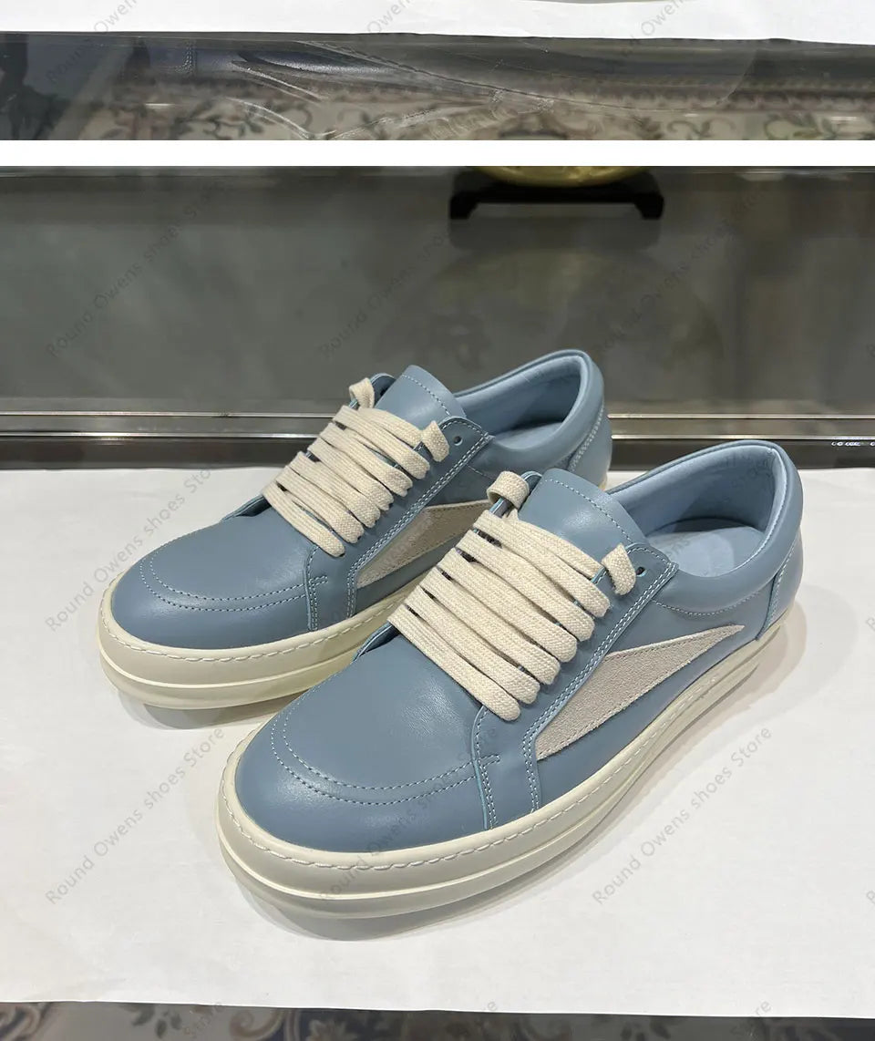 Dunk Blue Low Top Quality Casual Shoes Men Genuine Leather Hip-hop Rock Women Lace Up Ro Original Platform Flat Luxury Sneakers