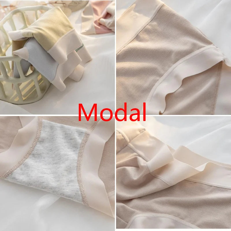 M-XL Women's Modal Panties Seamless Underwear Cotton Breathable Female Underpants Girls Briefs Plus Size Sexy Intimates Lingerie