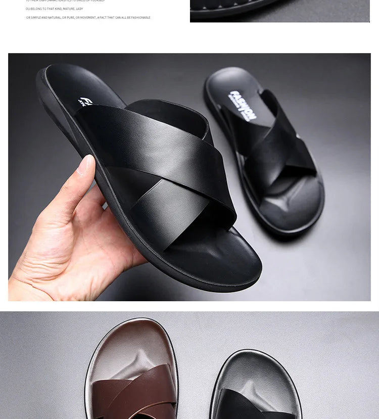 Slippers Men's Summer Outside Cool Slippers Big Size 47 48 Casual Beach Shoes Men Sandals Slippers