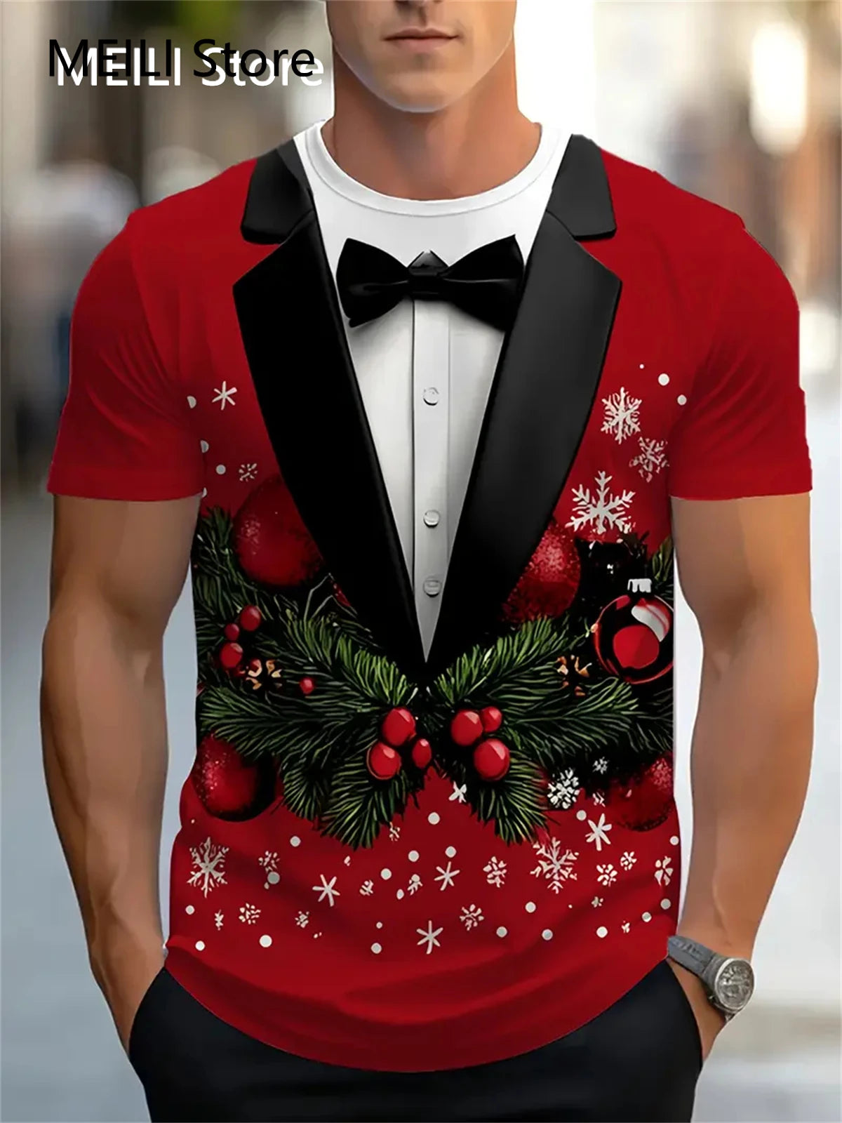 Christmas Men's T Shirt 3D Print Casual Short Sleeve Tees Street Fashion Crew Neck Pullover Male Oversized Clothing Sweatshirt