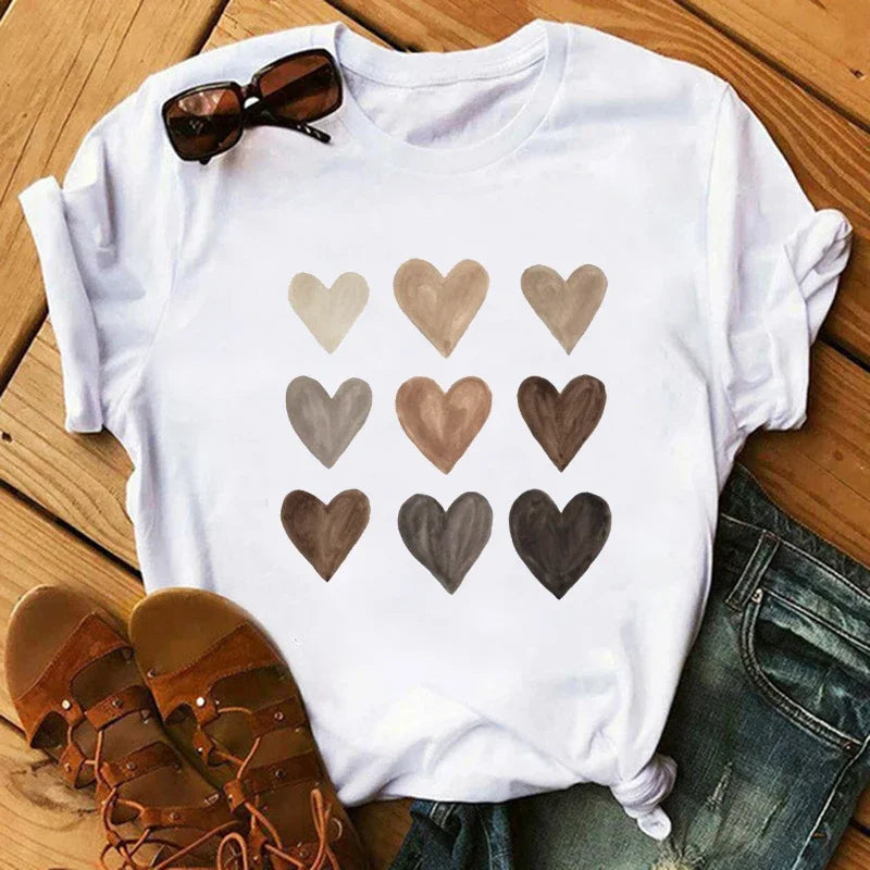 Fashion Print T-shirt Kawaii Melanin T Shirt Women Funny Black African Curly Hair Girl Graphic Tees Aesthetic Tshirt Female