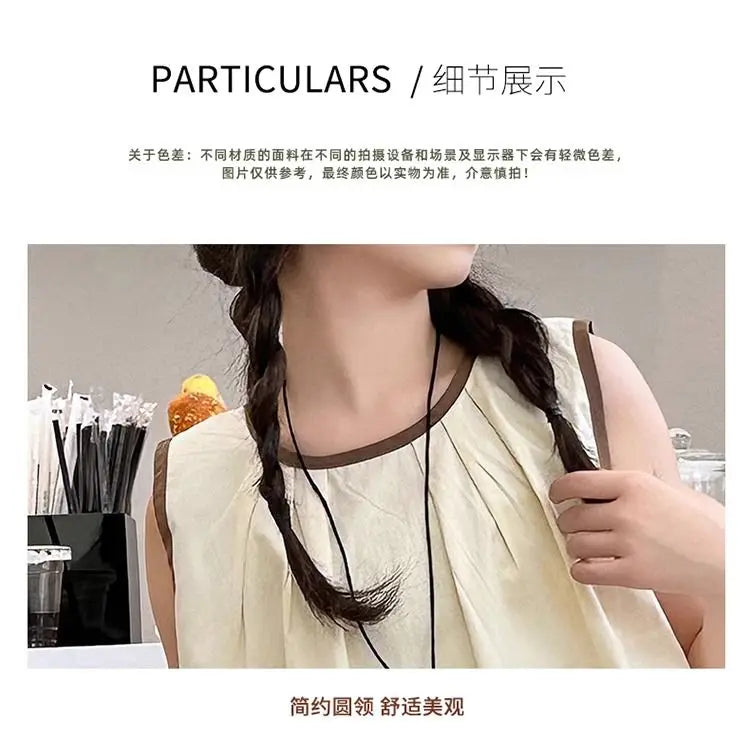 Girls Clothing Sets Fashion Summer Kids Loose Sleeveless Tshirts + Wide Pants 2PCS Casual Children Clothes 6 8 10 12 14 Years