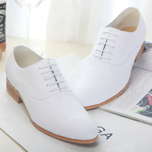 Luxury White Wedding Shoes for Men Genuine Leather 2026 Handmade Designer Brand Fashion Autumn Quality Formal Social Shoes Man