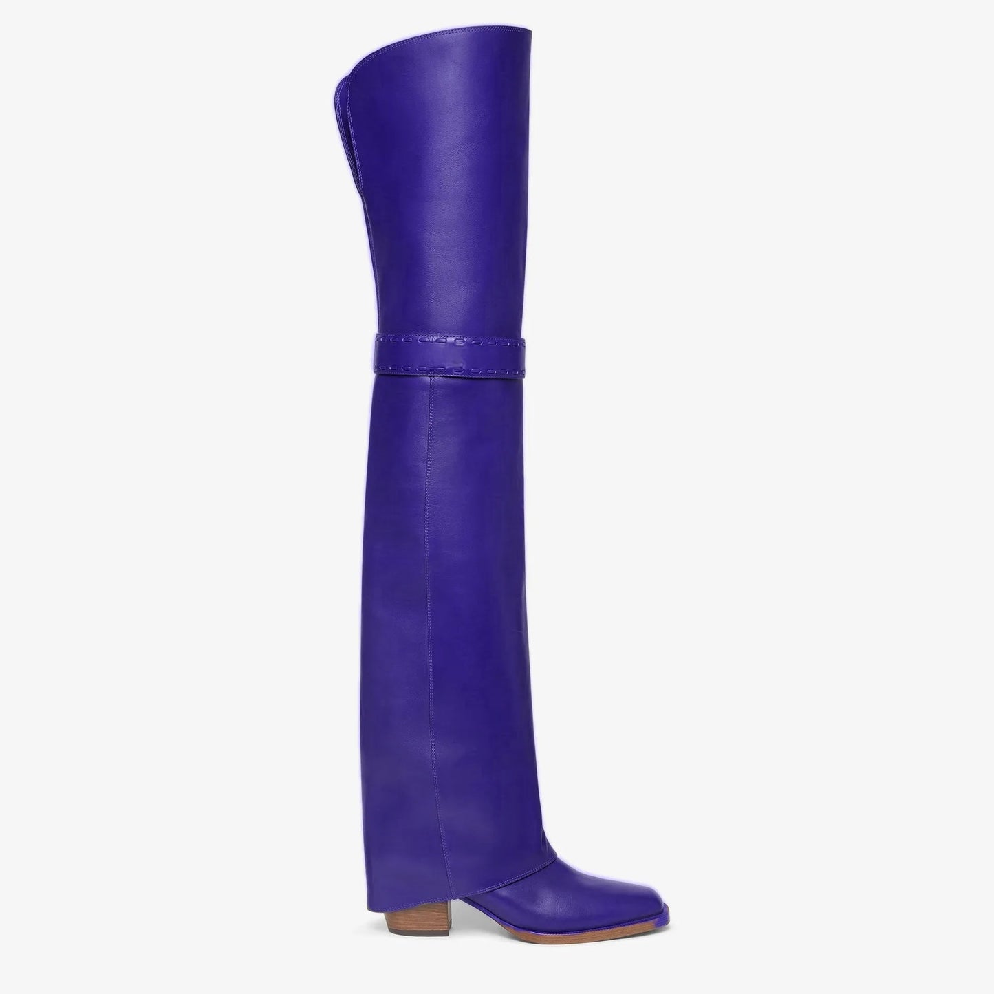 Elegant Temperament of European and American Women, Thick High Heels, Skirt Hem, Knee High Boots, Oversized Retro Knight Boots