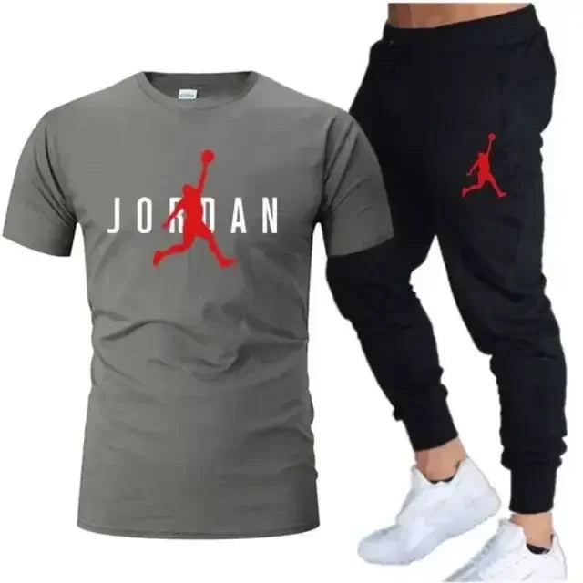 2025 New Summer Popular Men's Set, Men's Sports Set, Printed Leisure Fashion Short Sleeve Set, Men's Jogging Set
