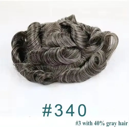 80%Density Natural Hairline 0.02mm Ultra Thin Skin Invisible Mens Toupee Brown Blonde Grey Human Hair Capillary Prosthesi System