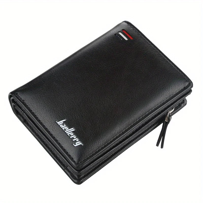 Fashion Men Wallets Zipper Card Holder High Quality Male Purse PU Leather Coin Holder Wallet