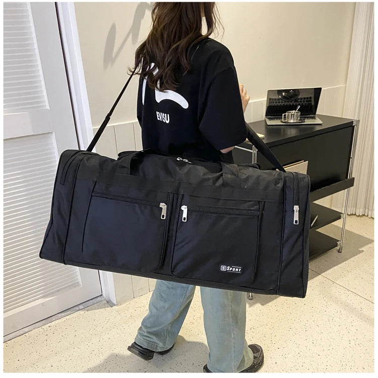 Women Men Nylon Travel Duffel Bag Carry On Luggage Bag Men Tote Large Capacity Weekender Gym Sport Holdall Overnight Bag Pouches