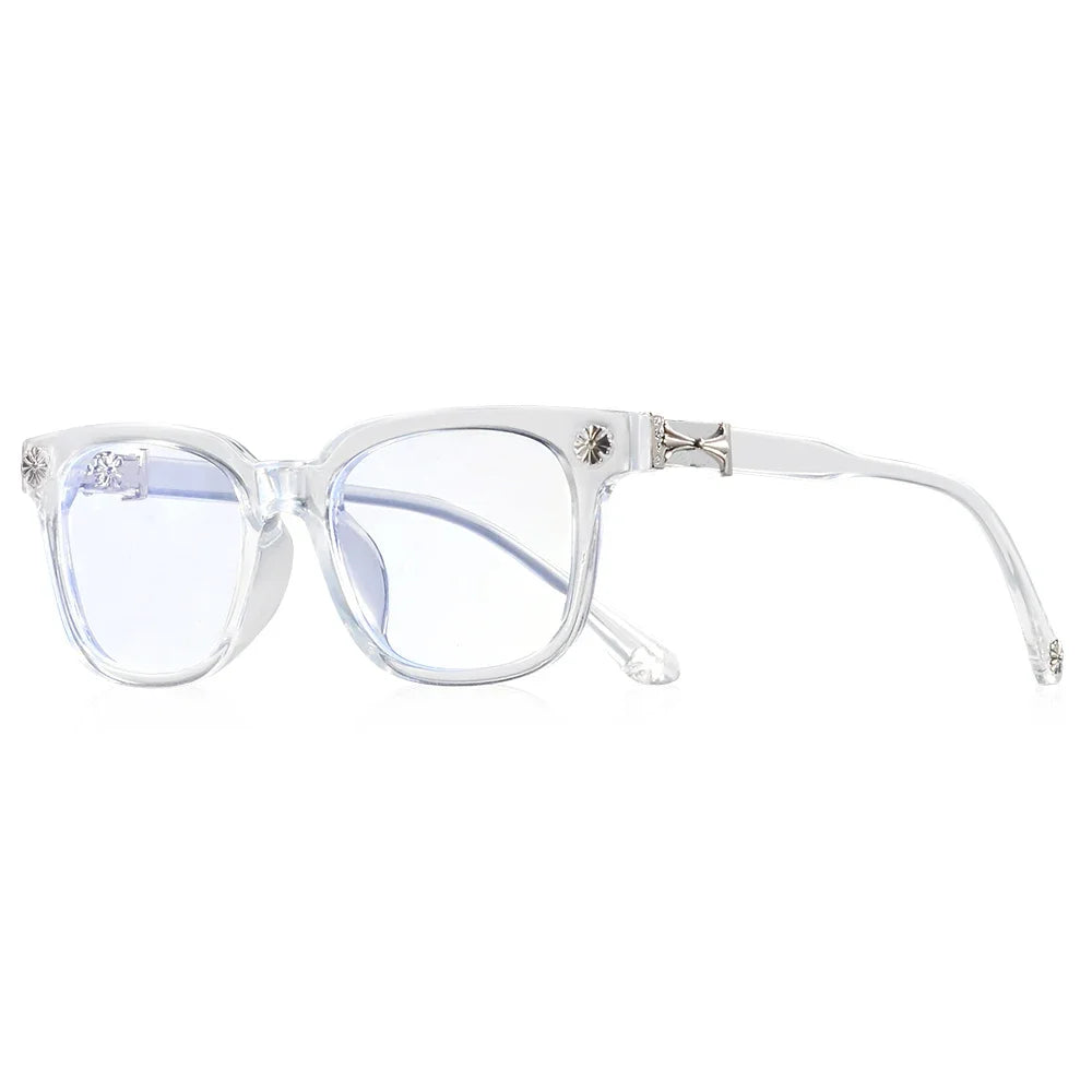 Classic 2Pcs Square Anti Blue Light Glasses For Men And Women Black & Transparent Frame Unisex Computer Wearing Women Glasses BAZAARHUBO