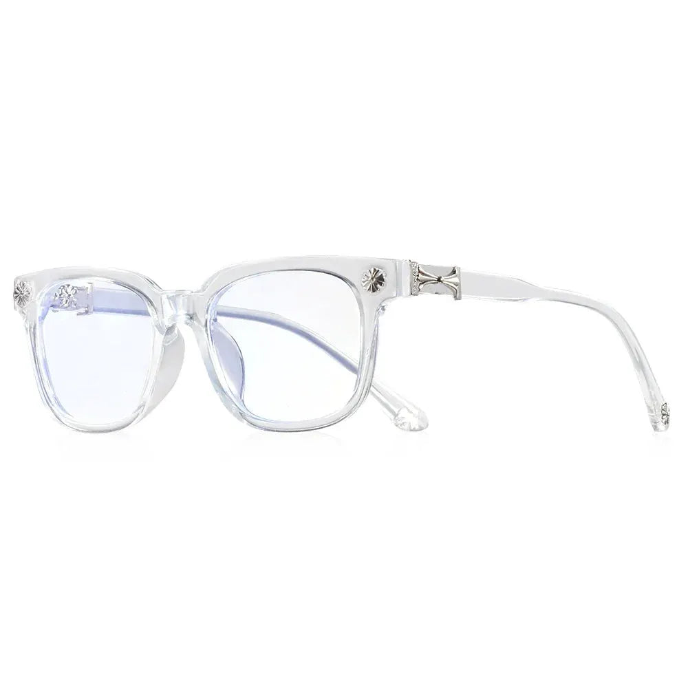 Classic 2Pcs Square Anti Blue Light Glasses For Men And Women Black & Transparent Frame Unisex Computer Wearing Women Glasses BAZAARHUBO