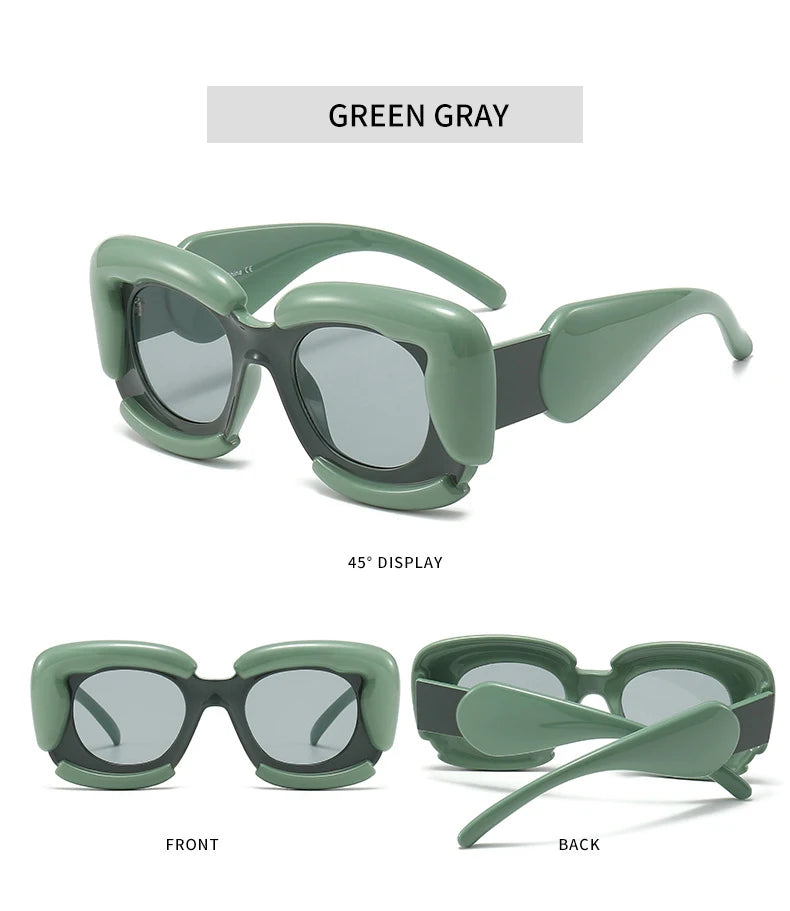 KAMMPT Square Women Sunglasses 2023 New Oversized Cloud Shape Rim Shades Ins Trendy Luxury Brand Design UV400 Protection Eyewear BAZAARHUBO