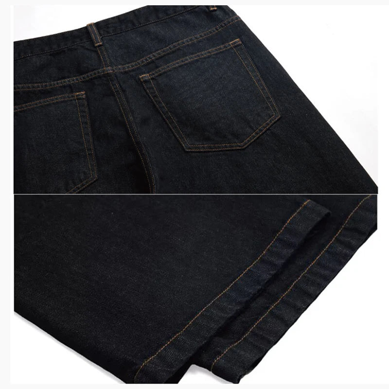 American Style Vintage Black Blue Men Jeans Fashion Straight Leg Loose Denim Pants Male Comfortable Daily Commute Trousers