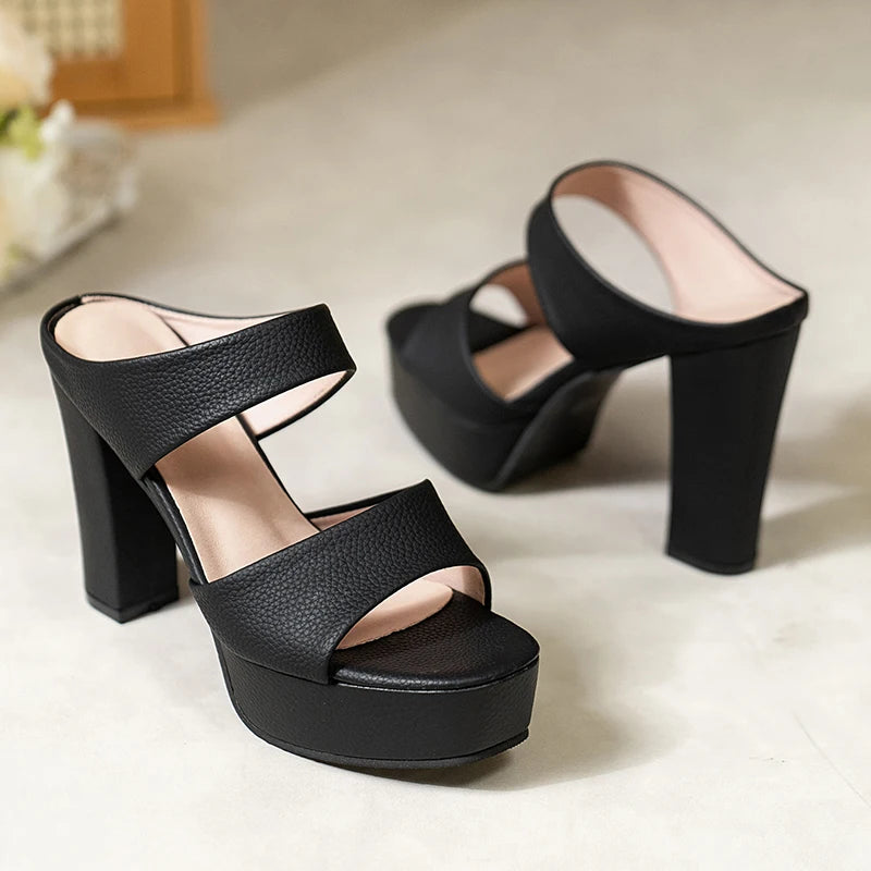 Aphixta Platform Slides 10cm Super High Heels Sandals Summer Woman Shoes Elegant Party Slides Shoes Sexy Outside Heels Size 42