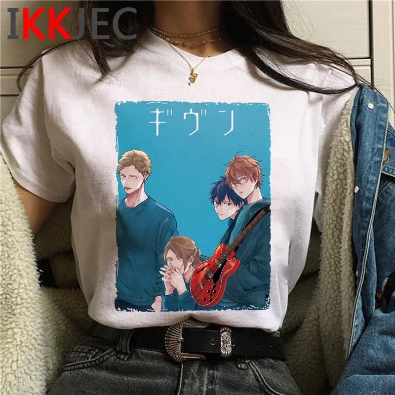Given T Shirt Anime Sleeve Yaoi Bl Given Given Yaoi Given Anime T-shirt Given Manga Music Mafuyu Tshirt Men Harajuku Tees Male